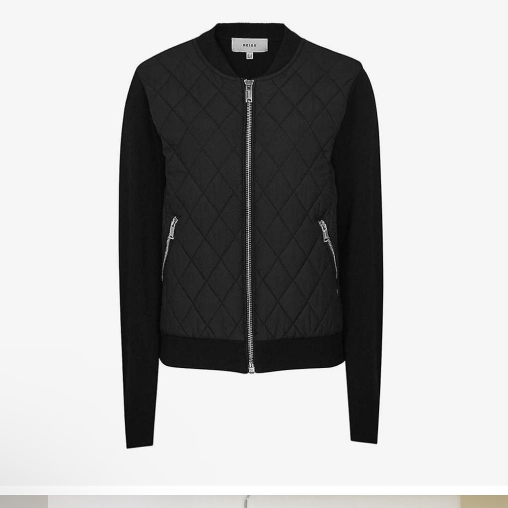 Reiss Ayla Quilted Jacket Jumper, US 4 / UK 8, NWOT